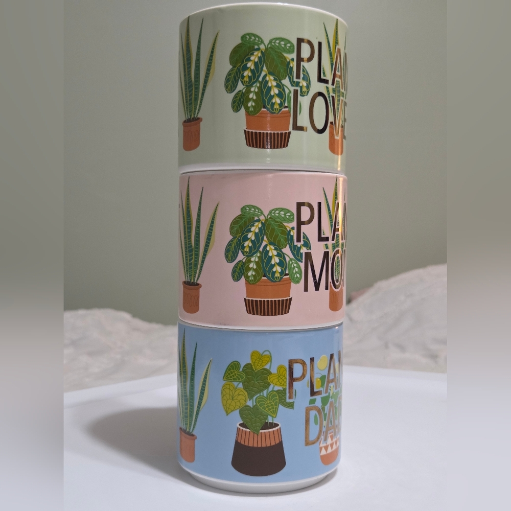 🌿 Coco+Lola Plant Lover+ Mom+ Dads Pastel Lover Mugs Set of 3 🌸 Spring Garden - Picture 5 of 10
